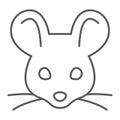 Mouse thin line icon, animal and zoo, rat sign Royalty Free Stock Photo