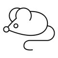 Mouse thin line icon. Rat vector illustration isolated on white. Animal outline style design, designed for web and app Royalty Free Stock Photo