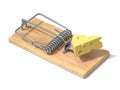 Mouse trap with cheese 3D Royalty Free Stock Photo