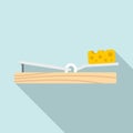 Mouse trap cheese icon, flat style Royalty Free Stock Photo