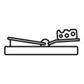 Mouse trap cheese icon, outline style Royalty Free Stock Photo