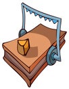 Mouse Trap with Cheese, Vector Illustration.