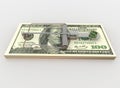 Mouse Trap from 100 Dollar Bill Bundle, Render on White Royalty Free Stock Photo