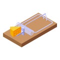 Mouse trap icon isometric vector. Shrew animal