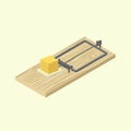 Mouse trap - isometric vector illustration Royalty Free Stock Photo