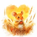 Mouse watercolour illustration