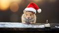 a mouse wearing a santa hat