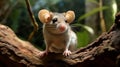 Shiny-eyed Mouse On Tree: A Captivating Exotic Illustration