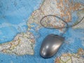 Mouse on World Map Royalty Free Stock Photo