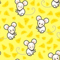 Mouses and Cheese Pattern for Babies Royalty Free Stock Photo