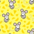 Mouses and Cheese Pattern Children`s Ornament