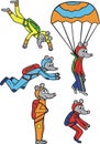 Mouses skydivers Royalty Free Stock Photo