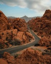 Mouses Tank Road and desert landscape at Valley of Fire State Park, Nevada