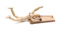 Mousetrap captured wooden doll Royalty Free Stock Photo