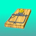 Mousetrap comic book style vector illustration