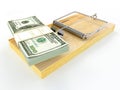 Mousetrap with dollar Royalty Free Stock Photo