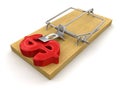 Mousetrap and Dollar Sign (clipping path included)