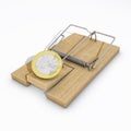 Mousetrap with euro coin