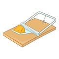 Mousetrap icon, cartoon style