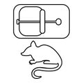 Mousetrap icon, outline line style