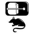 Mousetrap icon, simple black style