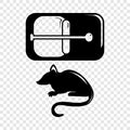 Mousetrap icon, simple black style