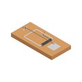 Mousetrap isolated. Mouse trap. Rodent snare. Vector illustration