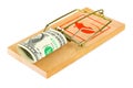 Mousetrap and money Royalty Free Stock Photo