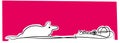 Mousetrap simple lines with pink backgound vector illustration.