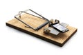 Mousetrap with phone on white