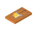 Mousetrap pixel art. 8 bit Mouse trap. pixelated Vector illustration Royalty Free Stock Photo