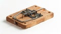 A mousetrap with a wooden piece attached. Can be used in DIY projects Royalty Free Stock Photo