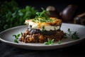 Moussaka Dish, Traditional Greek Musaka, Bulgarian Mousaka, Musaca, Abstract Generative Ai Illustration Royalty Free Stock Photo