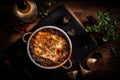 Moussaka Dish, Traditional Greek Musaka, Bulgarian Mousaka, Musaca, Abstract Generative Ai Illustration Royalty Free Stock Photo