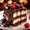 Mousse Cake , traditional popular sweet dessert cake