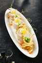 Mousse of Cod Liver, Onion and Crispy Chips Royalty Free Stock Photo