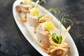 Mousse of Cod Liver, Onion and Crispy Chips Royalty Free Stock Photo