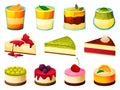 Mousse in glass, jelly cake, souffle or pudding