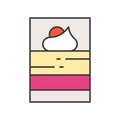 mousse in shot glass dessert, sweets and pastry set, filled outline icon