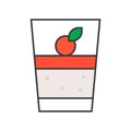 mousse in shot glass dessert, sweets and pastry set, filled outline icon