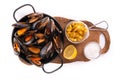Moussels and french fries or molues-frites Royalty Free Stock Photo