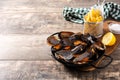 Moussels and french fries or molues-frites Royalty Free Stock Photo