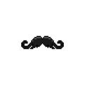 Moustache cartoon pixel art vector