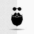 moustache, Hipster, movember, beared, men Glyph Icon on Transparent Background. Black Icon