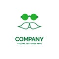 moustache, Hipster, movember, glasses, men Flat Business Logo te