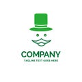 moustache, Hipster, movember, hat, men Flat Business Logo templa