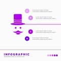 moustache, Hipster, movember, hat, men Infographics Template for Website and Presentation. GLyph Purple icon infographic style Royalty Free Stock Photo