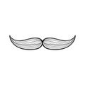 moustache, manhood, humorous mask, icon cartoon hand drawn vector illustration sketch