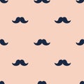 Moustache pattern, seamless texture for wrapping paper. Endless background, repeating print, mustaches in retro style