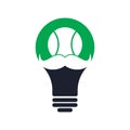 Moustache tennis ball bulb shape concept vector icon